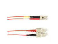 Black Box FOCMR62-005M-SCLC-RD OM1 62.5/125 Multimode Fiber Optic Patch Cable - OFNR PVC, SC to LC, Red, 5-m (16.4-ft.), GSA, TAA/