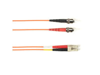 Black Box FOCMR62-020M-STLC-OR OM1 62.5/125 Multimode Fiber Optic Patch Cable - OFNR PVC, ST to LC, Orange, 20-m (65.6-ft.), GSA, TAA/