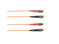 Black Box FOCMR62-020M-STST-OR OM1 62.5/125 Multimode Fiber Optic Patch Cable - OFNR PVC, ST to ST, Orange, 20-m (65.6-ft.), GSA, TAA/