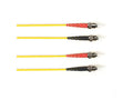 Black Box FOCMRSM-015M-STST-YL OS2 9/125 Singlemode Fiber Optic Patch Cable - OFNR PVC, ST to ST, Yellow, 15-m (49.2-ft.), GSA, TAA/