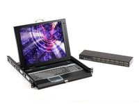 Black Box KVT417A-16UV-R2 KVM LCD Console Tray and Switch - 17-in., 16-Port, Single-Rail, VGA, PS/2, USB