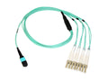 Axiom MP8LCOM4R9M-AX MPO-4 LC OM4 Breakout Cable 9m, Aqua