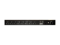 Vertiv 38389 Basic, Surge, 20A, 120V, Horizontal/Vertical, (8) NEMA 5-20R, power switch, breakered, 10 ft power cord with L5-20P, Black Powder Coat