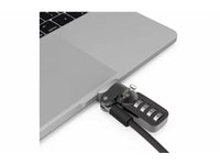 Compulocks UNVMBPRLDG01CL Ledge Lock Adapter for MacBook Pro 13IN M1 & M2 with Combination Cable Lock Silve