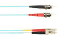 Black Box FOCMP10-004M-STLC-AQ OM3 50/125 Multimode Fiber Optic Patch Cable - OFNP Plenum, ST to LC, Aqua, 4-m (13.1-ft.), GSA, TAA/