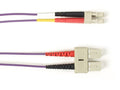 Black Box FOCMRM4-002M-SCLC-VT OM4 50/125 Multimode Fiber Optic Patch Cable - OFNR PVC, SC to LC, Purple, 2-m (6.5-ft.), GSA, TAA/