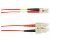 Black Box FOLZH10-001M-SCLC-RD OM3 50/125 Multimode Fiber Optic Patch Cable - LSZH, SC to LC, Red, 1-m (3.2-ft.), GSA, TAA/