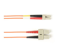 Black Box FOLZH10-002M-SCLC-OR OM3 50/125 Multimode Fiber Optic Patch Cable - LSZH, SC to LC, Orange, 2-m (6.5-ft.), GSA, TAA/