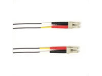 Black Box FOCMP62-003M-LCLC-GR OM1 62.5/125 Multimode Fiber Optic Patch Cable - OFNP Plenum, LC to LC, Gray, 3-m (9.8-ft.), GSA, TAA/