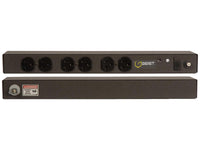 Vertiv 27142VH rPDU, Basic Standard, 20A, 120V, 1.9kW, Horizontal, (6) NEMA 5-20R, 10ft power cord with L5-20P, Black Powder Coat