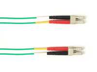 Black Box FOCMR10-010M-LCLC-GN OM3 50/125 Multimode Fiber Optic Patch Cable - OFNR PVC, LC to LC, Green, 10-m (32.8-ft.), GSA, TAA/