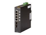 Black Box LIE402A Gigabit Ethernet (1000-Mbps) PoE++ Industrial Network Switch - (4) 10/100/1000-Mbps Copper RJ-45, (2) 100/1000-Mbps SFP, Extreme Temperature