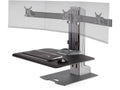 HAT Design Works WNSTE-3-270 Winston-E Sit-Stand Triple Monitor Mount, Gray Duotone, holds 40 lbs, Up to 24IN screen