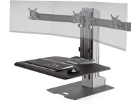 HAT Design Works WNSTE-3-270 Winston-E Sit-Stand Triple Monitor Mount, Gray Duotone, holds 40 lbs, Up to 24IN screen