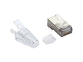 Black Box FMTP6AS-CL-100PAK CAT6A Modular RJ-45 Plug with Load Bar and Clear Snagless Strain Relief Boot Shielded,Solid/Stranded Conductor,100-Pack,GSA,TAA