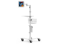 Compulocks MCRSTDEXW102IPDSW iPad 10.2IN Space Enclosure Medical Rolling Cart Extended White