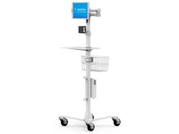 Compulocks MCRSTDEXWUCLGVWMW Universal Tablet Cling Medical Rolling Cart Extended White