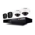 3xLOGIC NVR-1U-8CH-SMBK-4B Small Business Kit, NVR-1U-8CH Appliance with Built-In 8-Channel PoE Switch, 8IP Camera Licenses, 4TB Storage and 4x 4MP Indoor / Outdoor SMBK Bullet Cameras