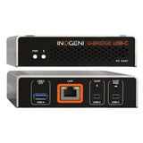 INOGENI U-BRIDGE USB-C Extender 40m at 4K60 / 70m at 1080p CAT6A HD BaseT USB-C Hub, 100W, Charging HDMI LAN, Black