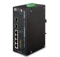 PLANET IGS-624HPT Industrial 4-Port Gigabit 802.3at PoE+ + 2-Port Gigabit + 2-Port 100/1000X SFP Unmanaged Switch