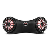 Dual 8" Marine Flat Mount Sound Bar Enclosure with LED RGB Lights 250 Watts Rms (NXL-8BK Included)