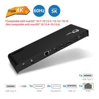 SIIG JU-DK0611-S1 Usbc 4K Triple Display Docking Station (JU-DK0611-S1)