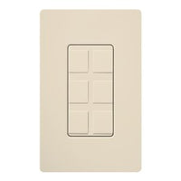 Lutron CA-6PF-LA Claro 6-Port Frame; Field Customizable; Fits Decorator-Style Wall Plates; Light Almond