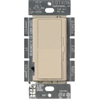 Lutron DVSCCL-253P-TP Diva LED+ Dimmer Switch; 250W LED; Single Pole / 3-Way; No Neutral Required; 120V; Taupe