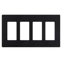Lutron SC-4-MN Claro 4 Gang Wall Plate for Decorator-Style Dimmers; Switches; and Outlets; Satin Finish; Midnight