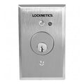 Locknetics 653-05 630 L2 650 Series Key Switch, SPDT Momentary Single Direction, Anti Tamper with Cylinder Keyed alike and LEDs, Satin Finish