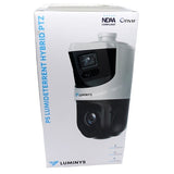 Luminys P54-4DA25 4MP LumiDeterrent + Dual-Stitched Lens IP Camera, 25x Maximum Optical Zoom, 2.8mm Panoramic Lens, 5-125mm PTZ Lens
