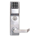 Napco DL4500DBL/26D Digital Door Lock with Straight Lever Trim, Cylinder, Left Hand, 1-3/8 to 1-7/8", 200-User Codes, Satin Chrome Plated