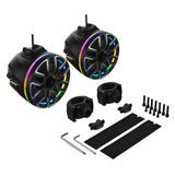 8” Marine Short Tower Speaker With Neodymium Magnet, Kevlar Cone, Compression Driver And Digital LED Lights | 200W RMS 4-Ohm