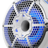 NXL 10" Neodymium Marine and Powersports Towers with Built-in Passive Radiator, 1" Driver and LED RGB Lights 300 Watts Rms -White