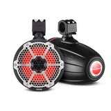 NXL 8" Neodymium Marine and Powersports Towers with Built-in Passive Radiator, 1" Driver and LED RGB Lights 180 Watts Rms -Black