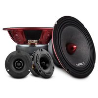Pro Audio Loudspeakers & Tweeters Package - Pair PRO-X8.4BM + Pair of PRO-TW1X/BK - front view | Silarius