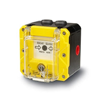 Federal Signal CP-BG-M-Y-2-FNN-00-1 Flameproof and Hazardous Location Break Glass and Push Button Call Point, Wall Mount, DPDT, 48VDC, Yellow