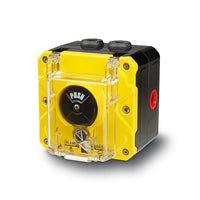 Federal Signal CP-PB-N-Y-1-FNN-00-4 Push Button Call Point, Single/Screw Terminal, 1/2 NPT, Lift Flap, Yellow
