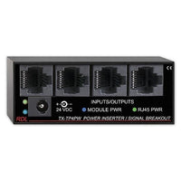 RDL TX-TP4PW TX Series Power Inserter Signal Breakout with RJ45 Jacks for Twisted Pair Senders and Receivers