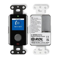 RDL DB-NVC2 Dante/AES67 Network Volume Control, Rotary Encoder with Full-Color LCD, PoE, Black