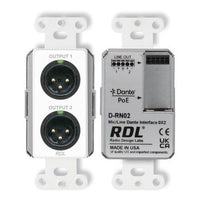 RDL D-RN02 (2)Wall-Mounted Mic/Line Dante Interface, 100Mbps