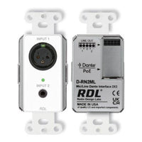 RDL D-RN2ML Wall-Mounted Bi-Directional Mic/Line Dante Interface 2x2
