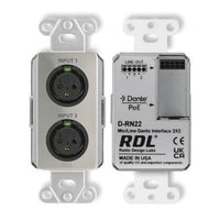 RDL DS-RN22 Wall-Mounted Bi-Directional Mic / Line Dante Interface 2x2