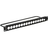 Switchcraft QGPK1B440 1RU Empty QG Panel with 1X16 E Series Knockouts