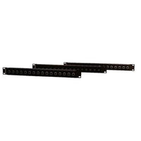 Switchcraft QGPK1DE16MB 1U RMS QG Panel Pre-Loaded with 16 Male DE Series 3-Pin XLR Connectors, Black