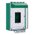 STI-14520NG Universal Stopper Low Profile Cover with Horn, Enclosed Back Box, Open Mount Plate, No Label, Green