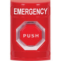 STI SS2008EM-EN Stopper Station Push Button, No Cover, Pneumatic Illuminated, 'EMERGENCY' Label, Red