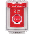 STI SS2042PX-EN Stopper Station Push Button with Universal Stopper Cover, Horn, Flush Mount, Key-to-Reset Illuminated, 'PUSH TO EXIT' Label, Red