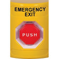 STI SS2208EX-EN Pneumatic Stopper Station, No Cover, Illuminated, EMERGENCY EXIT Label, English, Yellow