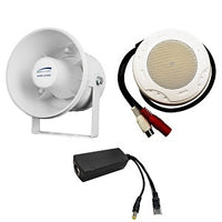 Speco AVS01KIT Two‑Way Audio Kit with 20W PoE Speaker and Microphone, ABS 6'' Speaker, Indoor Microphone, PoE Splitter
